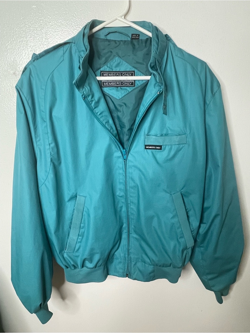 Vintage 1980’s Members Only Teal Bomber Jacket